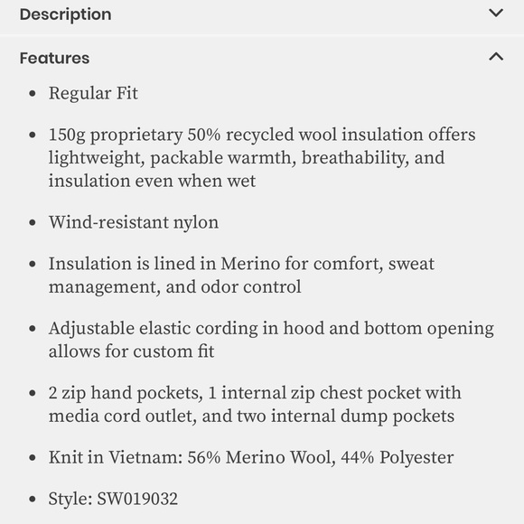 Smartwool Smartloft 150 Hoodie Jacket merino wool puffy woodsmoke NWT Men’s XL - Picture 11 of 13